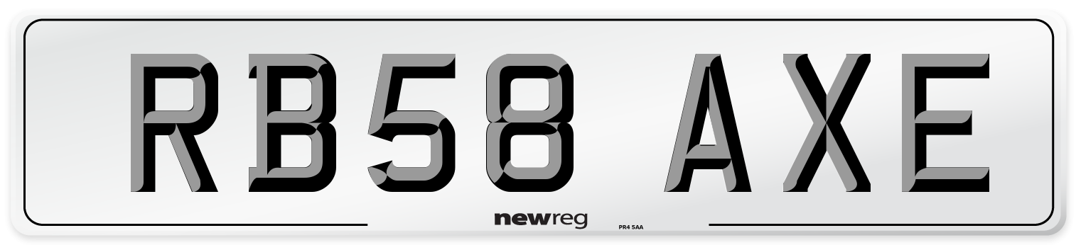 RB58 AXE Number Plate from New Reg